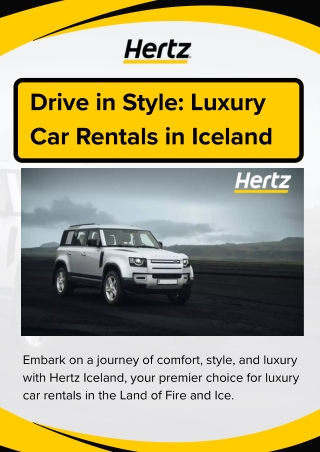 Explore Iceland in Comfort with Luxury Car Rental – Hertz Iceland