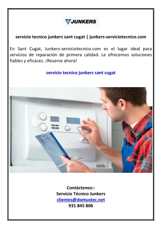 servicio tecnico junkers sant cugat | junkers-serviciotecnico.com