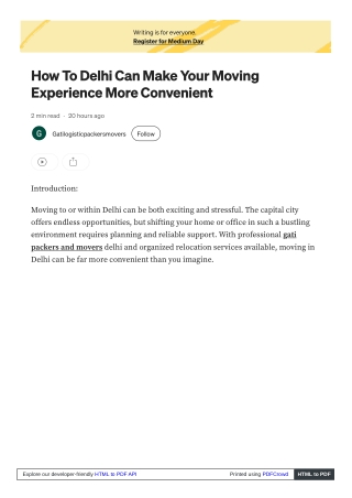 How to hire Gati Movers and Packers in Delhi?