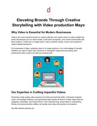 Elevating Brands Through Creative Storytelling with Video production Mayo