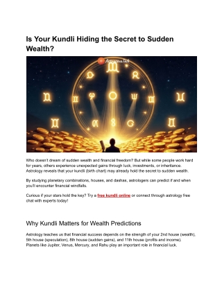 Is Your Kundli Hiding the Secret to Sudden Wealth