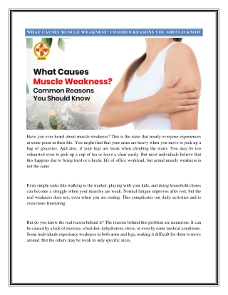 What Causes Muscle Weakness
