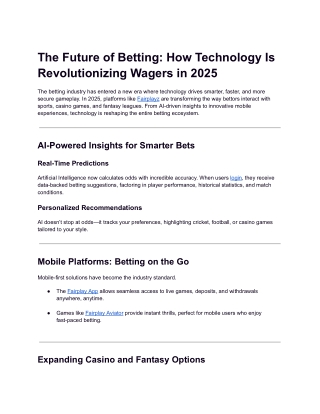 Tech Trends in Betting 2025 | Innovations Transforming Online Wagers