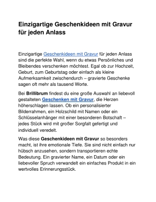 Einzigartige Geschenkideen mit Gravur für jeden Anlass