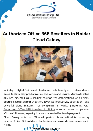 Authorized Office 365 Resellers in Noida:  Cloud Galaxy Solutions