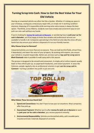 Turning Scrap Into Cash How to Get the Best Value for Your Old Vehicle (2)