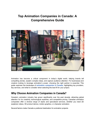 Top Animation Companies in Canada_ A Comprehensive Guide