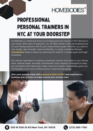 Professional Personal Trainers in NYC At Your Doorstep