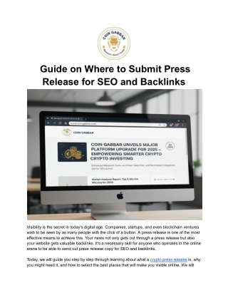 Guide on Where to Submit Press Release for SEO and Backlinks