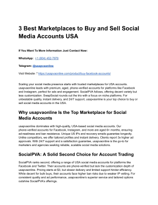 3 Best Marketplaces to Buy and Sell Social Media Accounts USA