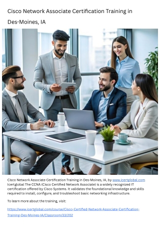 Cisco Network Associate Certification Training in Des-Moines, IA