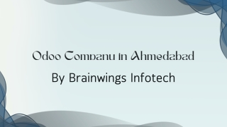 Odoo Solutions in Ahmedabad by Brainwings Infotech