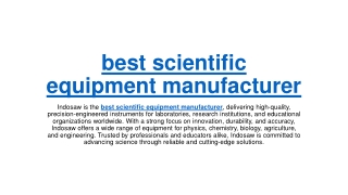 best scientific equipment manufacturer