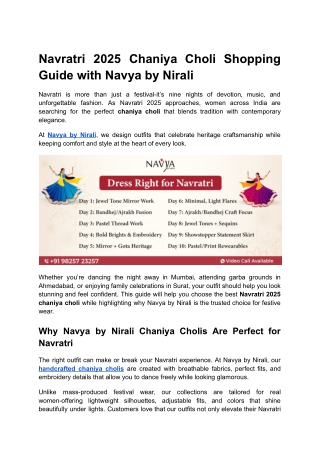 Navratri 2025 Chaniya Choli Shopping Guide with Navya by Nirali