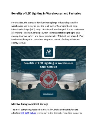 Benefits of LED Lighting in Warehouses and Factories