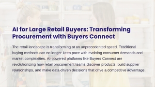 AI for Large Retail Buyers: Transforming Procurement with Buyers Connect