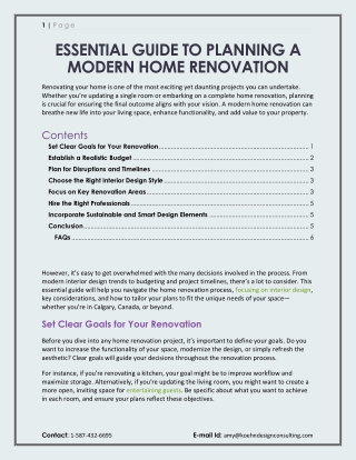 Essential Guide to Planning a Modern Home Renovation
