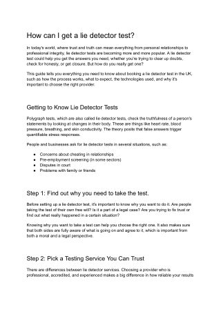 How can I get a lie detector test?