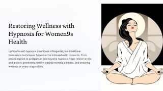 Hypnosis for Women’s Health and Well-Being
