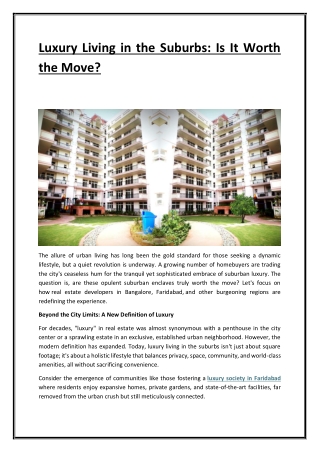 Luxury Living in the Suburbs Is It Worth the Move