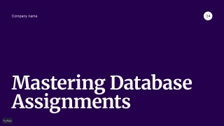 Professional Support for Database Assignments