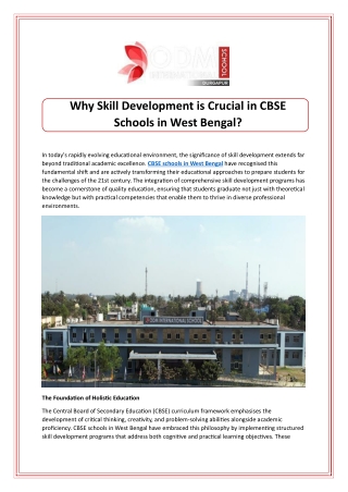 Why Skill Development is Crucial in CBSE Schools in West Bengal