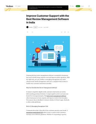 Improve Customer Support with the Best Review Management Software in India