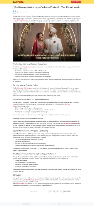 Discover the Best Marriage Matrimony services designed for elite families and NR