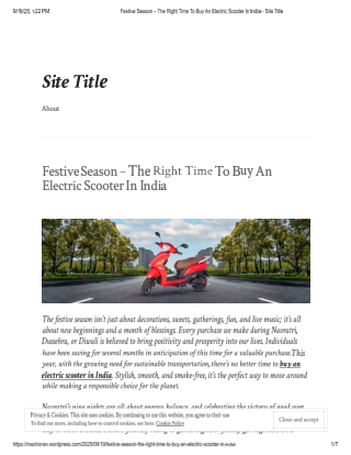 Festive Season - The Right Time To Buy An Electric Scooter In India