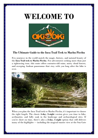 Inca trail trek to machu Picchu