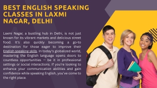 Best English Speaking Classes in Laxmi Nagar, Delhi