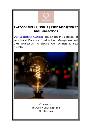 Ewr Specialists Australia  Push Management And Connections