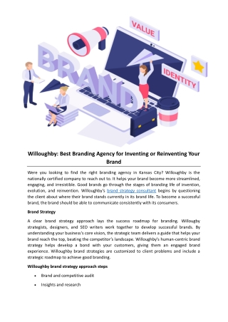 Willoughby Best Branding Agency for Inventing or Reinventing Your Brand