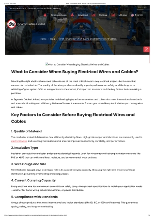 What to Consider When Buying Electrical Wires and Cables