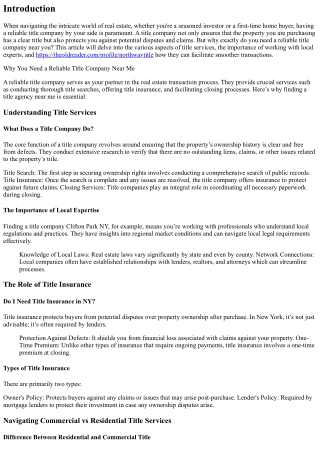 Why You Need a Reliable Title Company Near Me