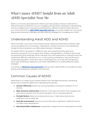 E - What Causes ADHD