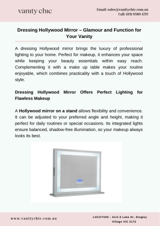 Dressing Hollywood Mirror – Glamour and Function for Your Vanity