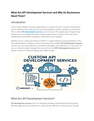 What Are API Development Services and Why Do Businesses Need Them_