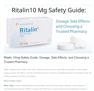 Ritalin 10mg – Sharp Focus & ADHD Symptom Control
