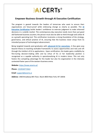 Empower Business Growth through AI Executive Certification