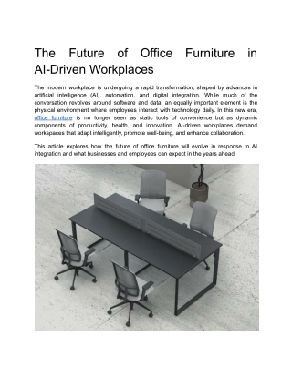 The Future of Office Furniture in AI-Driven Workplaces