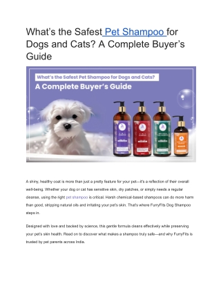 What’s the Safest Pet Shampoo for Dogs and Cats A Complete Buyer’s Guide