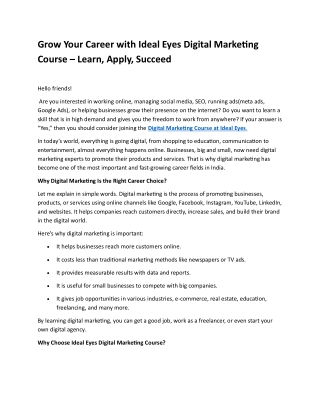 Digital Marketing Course