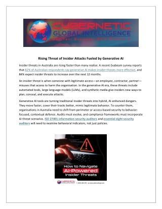 Rising Threat of Insider Attacks Fueled by Generative AI
