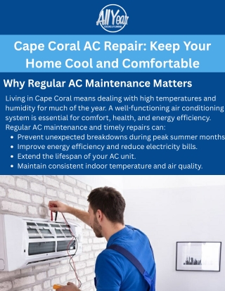 Cape Coral AC Repair Keep Your Home Cool and Comfortable