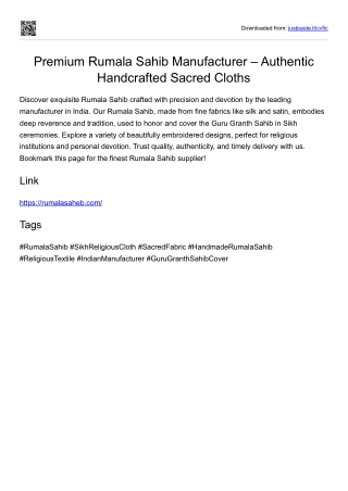 Rumala Sahib Manufacturer