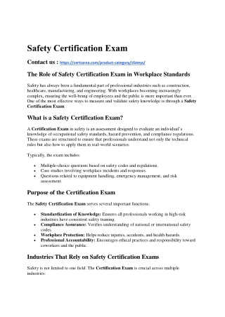 Safety Certification Exam