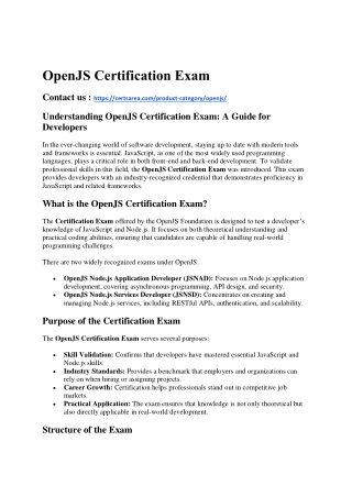 OpenJS Certification Exam