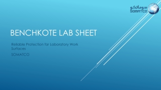 Benchkote Lab Sheet – SOMATCO | Laboratory Surface Protection