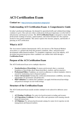 ACI Certification Exam